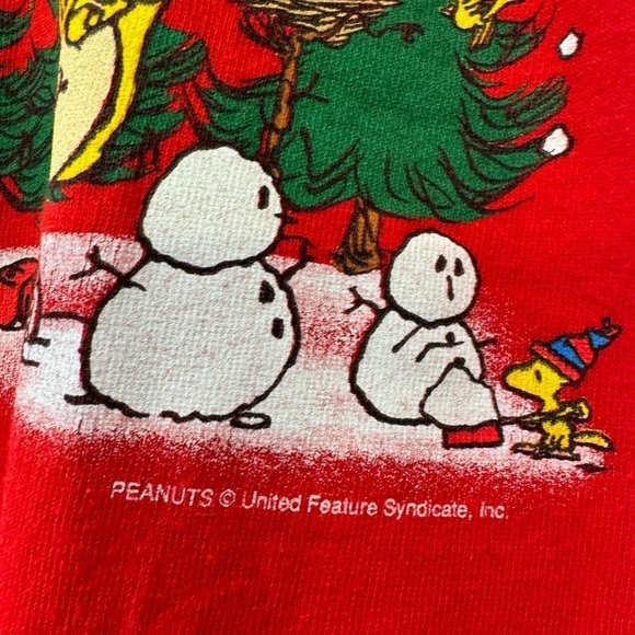 Vintage Peanuts Gildan Cotton Men's Boxy Tee Short Sleeve Snowman / large - Picture 5 of 11